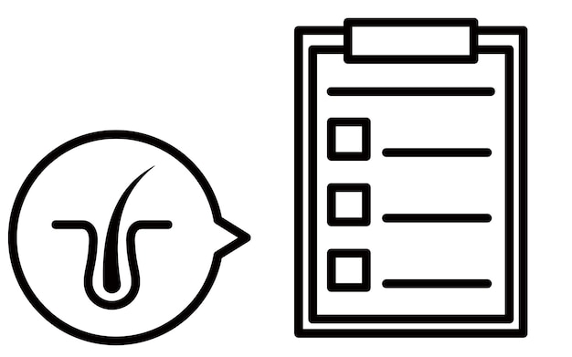 Trattamento aga per l'assottigliamento dei capelli e questionario medico immagine dell'icona di aga