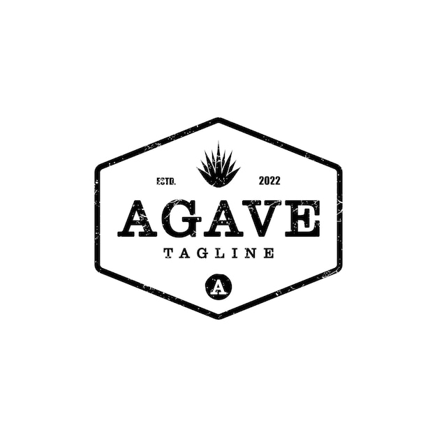 Agave Leaf Vintage Retro Rustic, Stamp Label Logo vector design