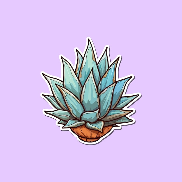 agave sticker cool colors kawaii clip art illustration