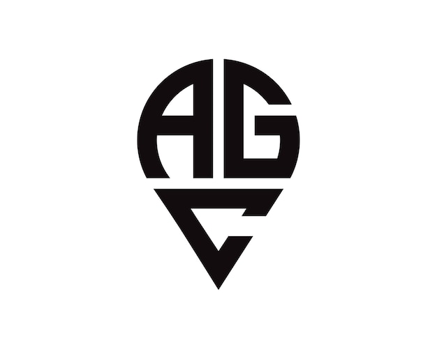 AGC letter location shape logo design