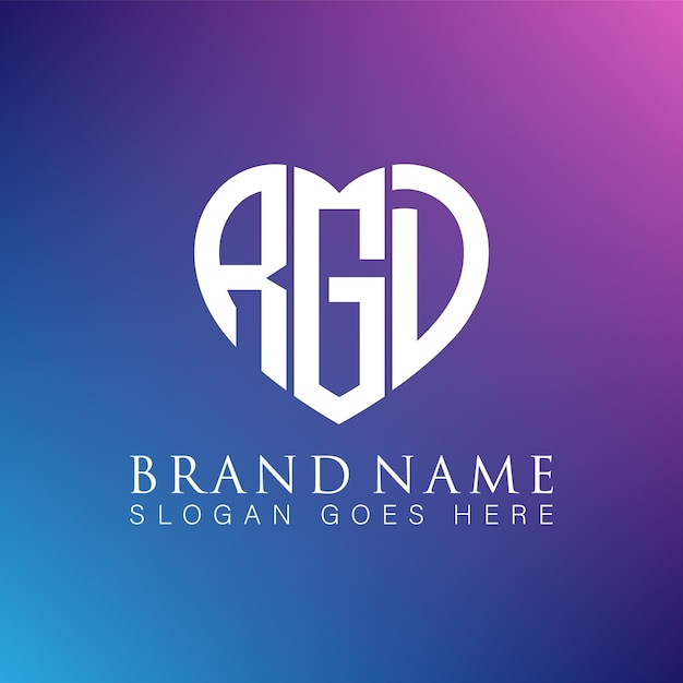 AGD Uniek abstract geometrisch monogram liefde vorm vector logo ontwerp