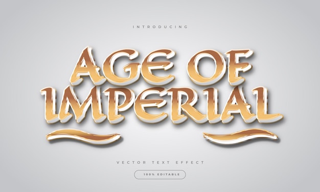 Age of Imperial Text in White and Gold and 3D Effect Editable Luxury Golden Text Style