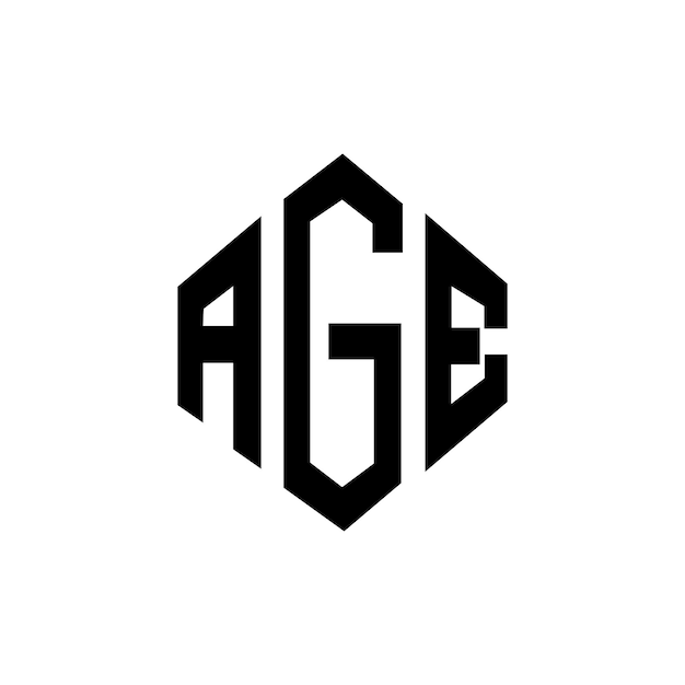 다각형 모양의 AGE 글자 로고 디자인 AGE 다각형 및 큐브 모양의 LOGO 디자인 AGE 육각형 터 로고 템플릿 색과 검은색 AGE 모노그램 비즈니스 및 부동산 로고
