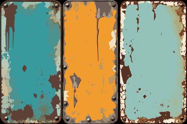 Aged Rustic Metal Texture with Varied Details and Worn Paint Surface for Creative Design Projects