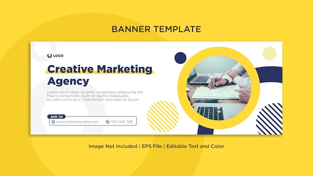 Agency creative marketing social media facebook cover or banner template