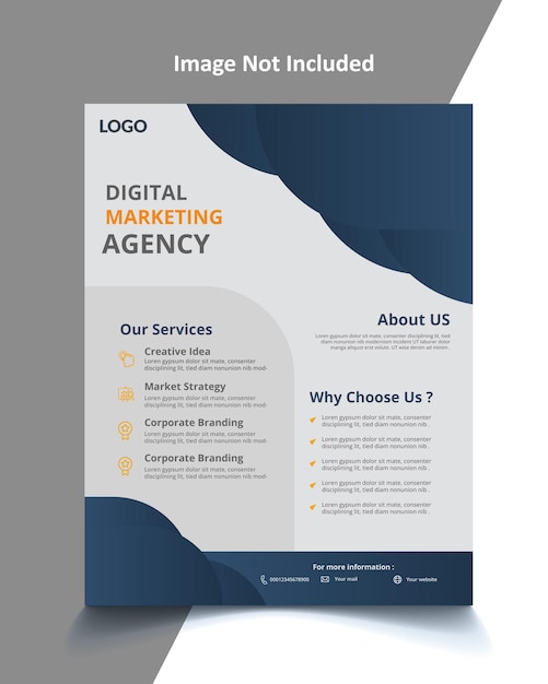 Vector agency flyer design for marketing