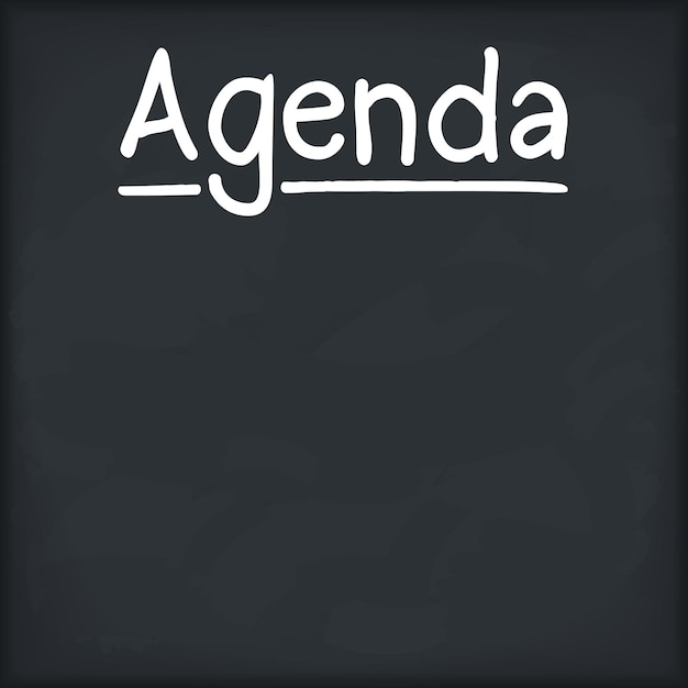 Agenda written on chalkboard vector eps10 illustration