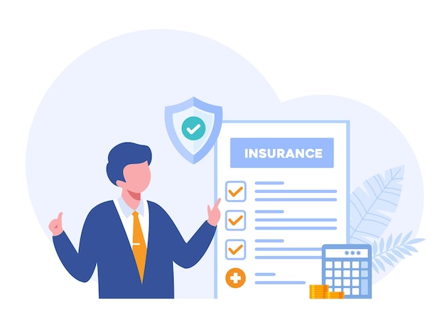 エージェント保険のコンセプト資産健康保険保護保護資産保証事故ランディング ページ Web サイトのフラット ベクトル バナー