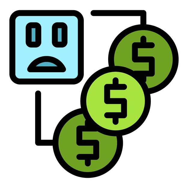 Vettore icona dello schema di denaro dell'agente contorno dello schema di soldi dell'agento icona vettoriale colore piatto isolato