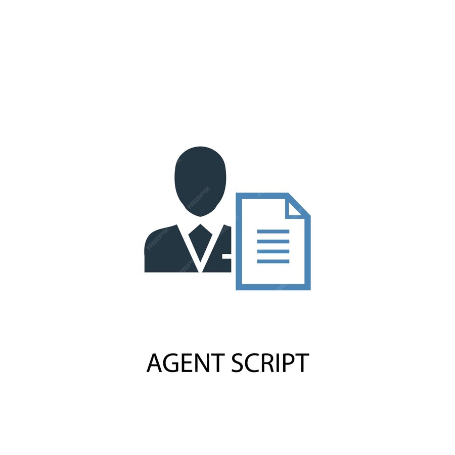 Premium Vector | Agent Script concept 2 colored icon. Simple blue ...
