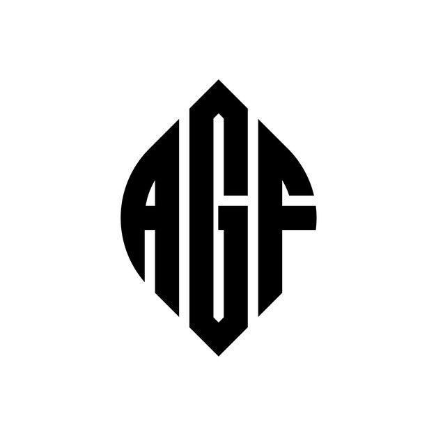 Вектор Логотип круговой буквы agf с формой круга и эллипса agf эллипсовые буквы с типографическим стилем три инициалы образуют логотип круга agf круг эмблема абстрактная монограмма письмо марка вектор