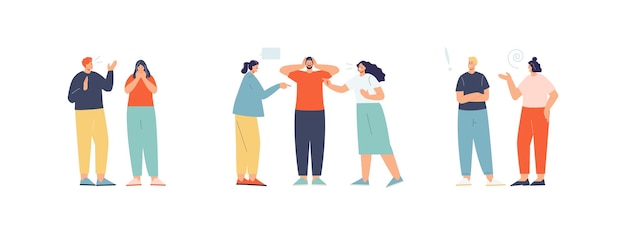공격적인 불만을 품은 사람들은 서로 다투고 소리를 지르며 갈등 대결 원망