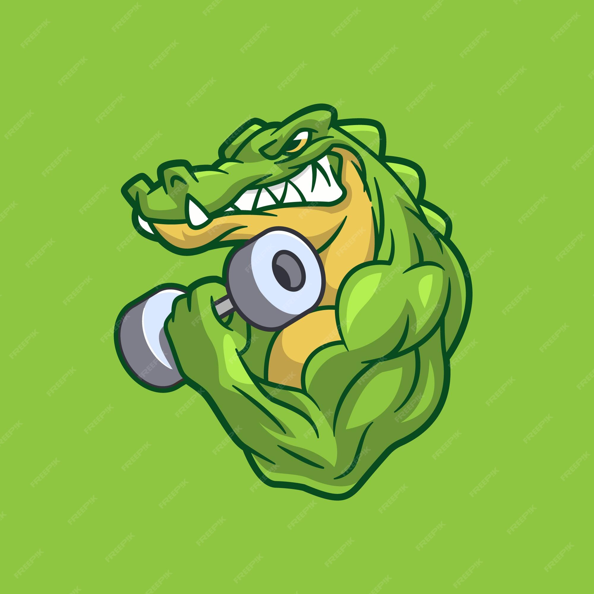 Premium Vector | Aggressive gymholic alligator cartoon vector Premium Vector | Aggressive gymholic alligator cartoon vector