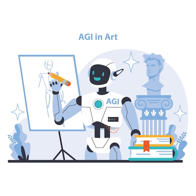 Vector agi concept merging ai with artistic creativity to innovate in art ai redefining the boundaries of