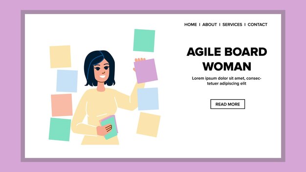 agile board woman vector
