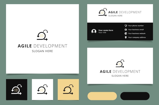 Agile development logo design with editable slogan branding