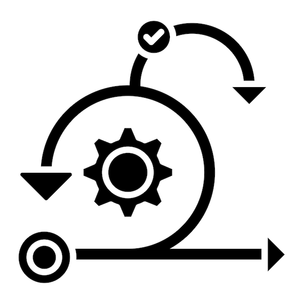 Illustrazione in nero solido di agile glyph