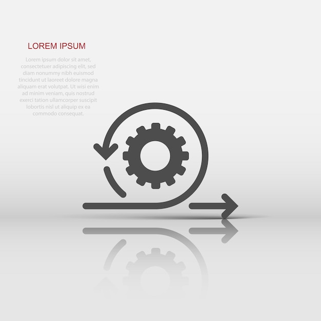 Agile icon in flat style Flexible vector illustration on white isolated background Arrow cycle business concept