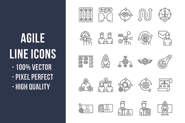 Vector agile line icons