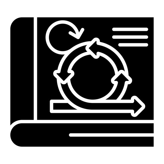 Глиф манифеста Agile, сплошная черная иллюстрация