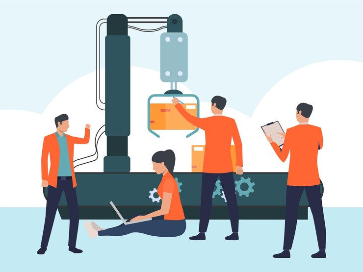 Vector agile manufacturing concept illustration stylish and beautiful