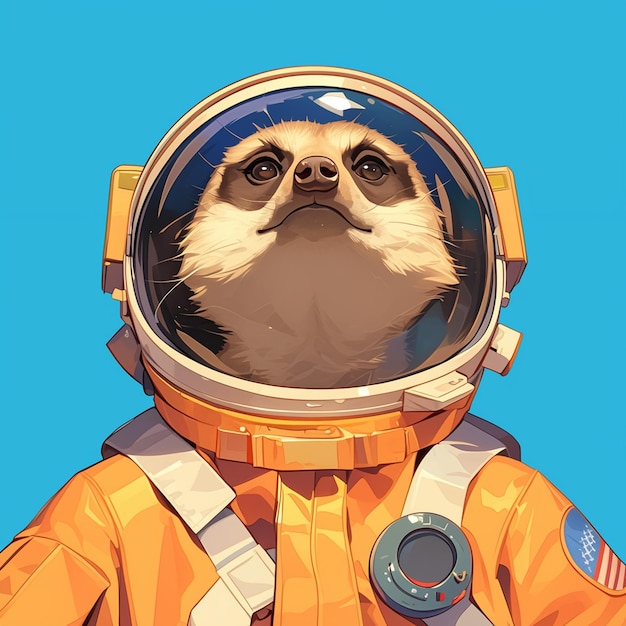 Vector an agile meerkat astronaut cartoon style