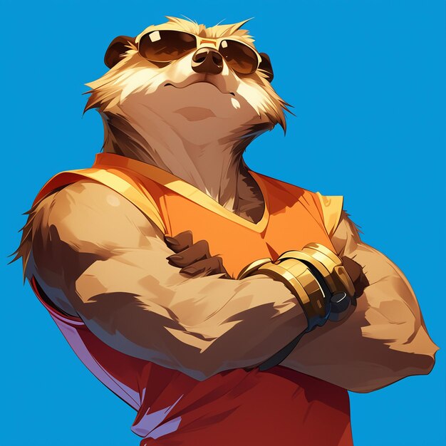 Vector an agile meerkat fitness trainer cartoon style