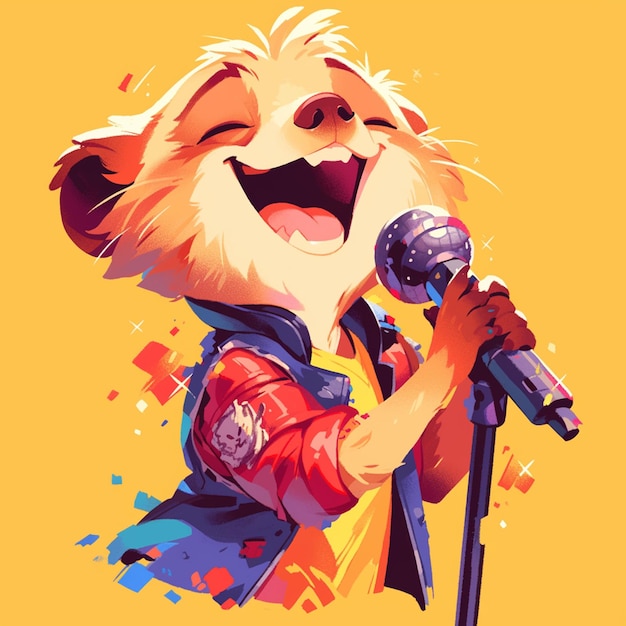 Vector an agile meerkat singer cartoon style