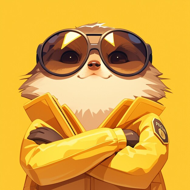 Vector an agile meerkat traffic police cartoon style