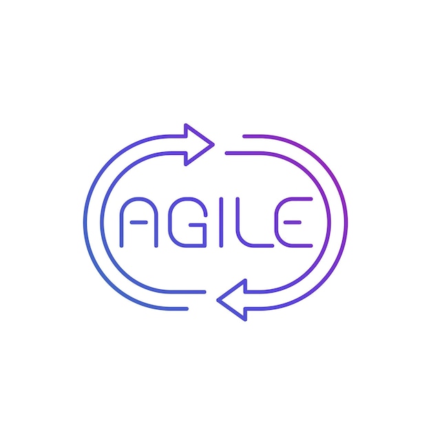 Agile process line icon on white