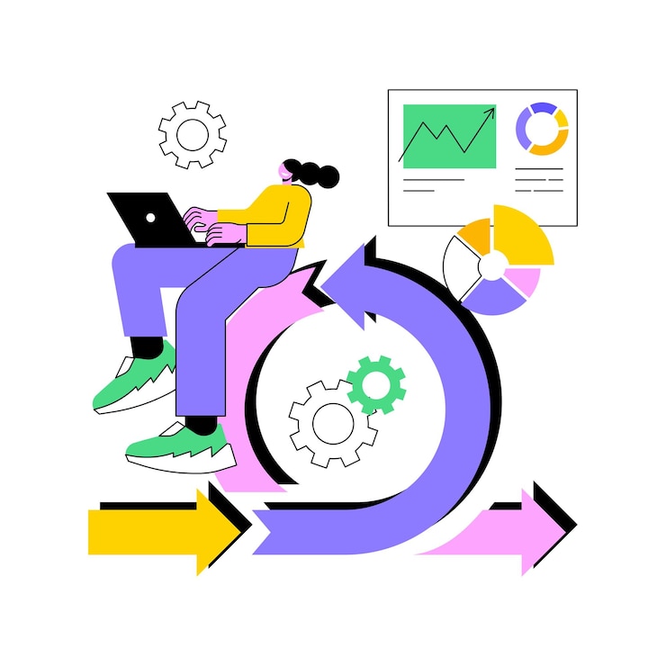 Vector agile project management abstract concept vector illustration