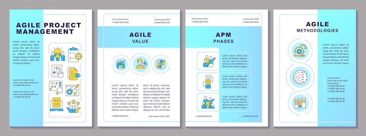 Vector agile project management brochure template