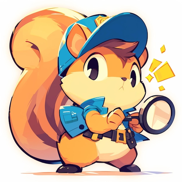 Vector an agile squirrel police cartoon style