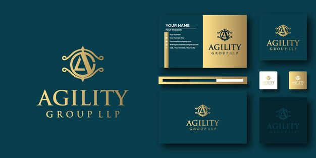 Шаблон письма с логотипом agility law с современной концепцией и дизайном визитной карточки