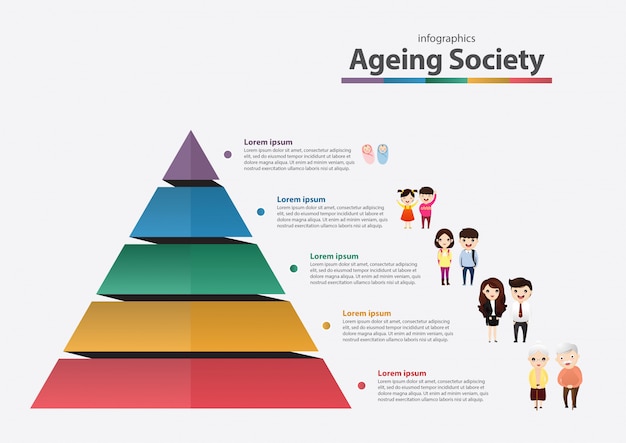 Vector aging society concept.