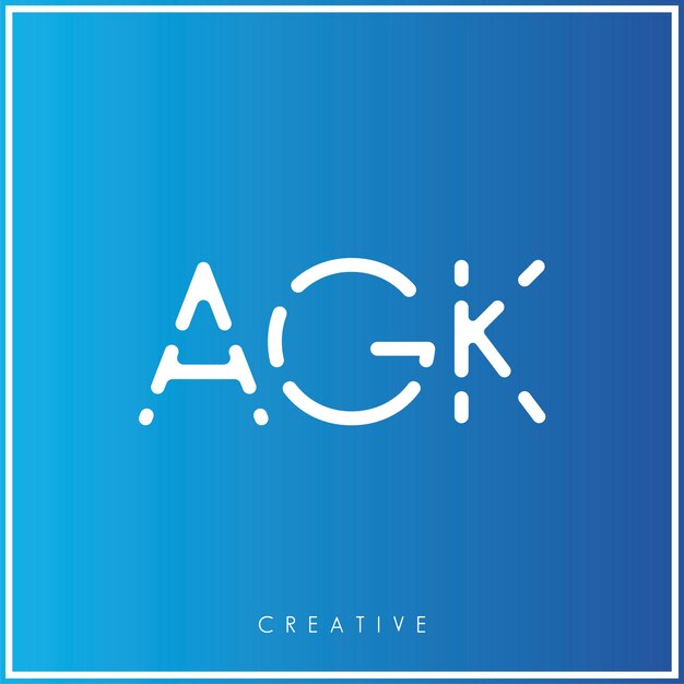 Agk creative vector latter дизайн логотипа minimal latter logo премиум векторная иллюстрация монограмма