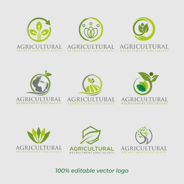 agliculture logo sjabloon bundel set