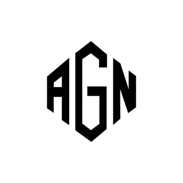 ベクトル agn のロゴデザインはポリゴンポリグンキューブヘクサゴンベクトルホワイト&ブラックモノグラムビジネス&不動産のロゴです