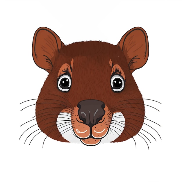 Vector agouti head icon south american rodent vector illustration in cartoon style