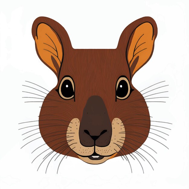 Vector agouti head icon south american rodent vector illustration in cartoon style