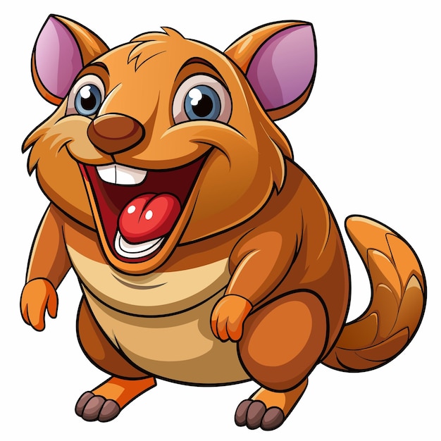 Vector agouti rodent laughs vector kawaii