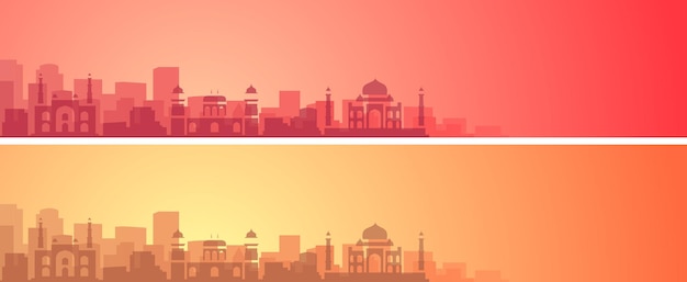 Agra Prachtige Skyline Landschap Banner