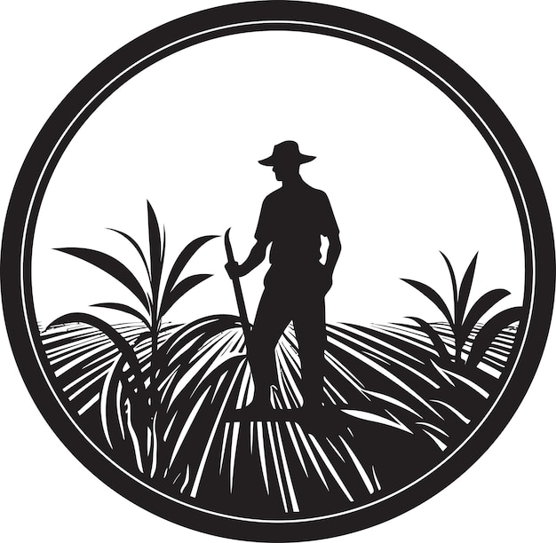 Vector agrarian legacy farming emblem vector rural rhythms agriculture logo design vector