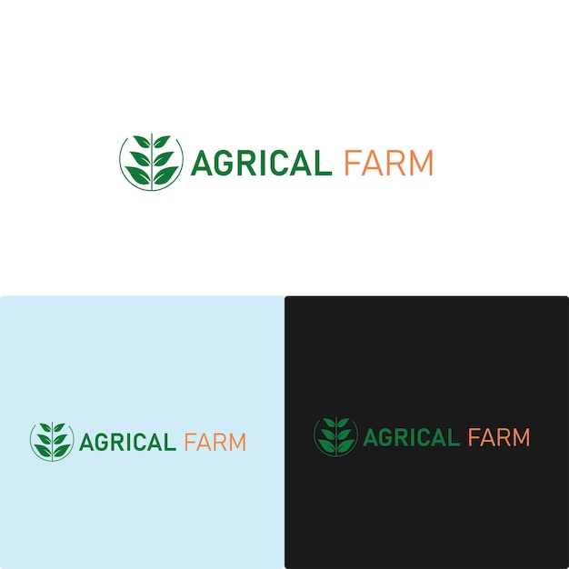 Agrarische boerderij minimalistisch modern logo ontwerpsjabloon