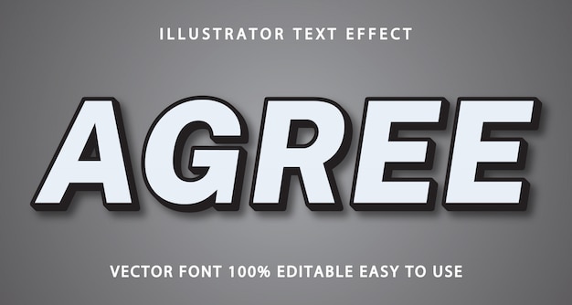 Agree editable text effect