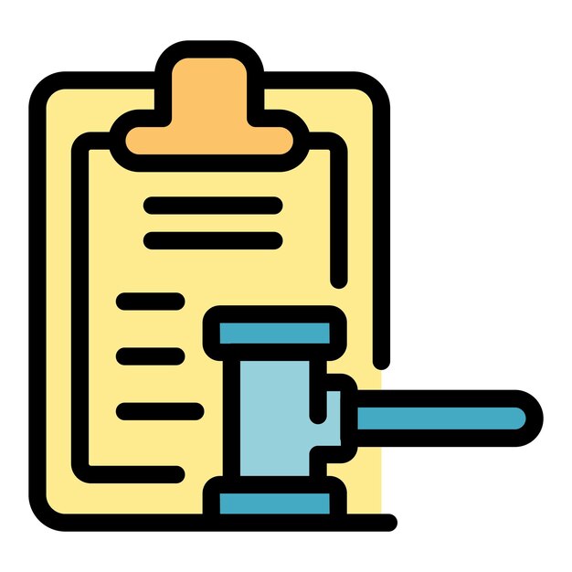 Agreement disclaimer icon outline vector legal document policy service color flat