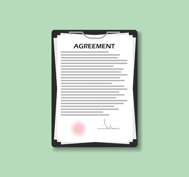 Agreement in flat style. illustration.