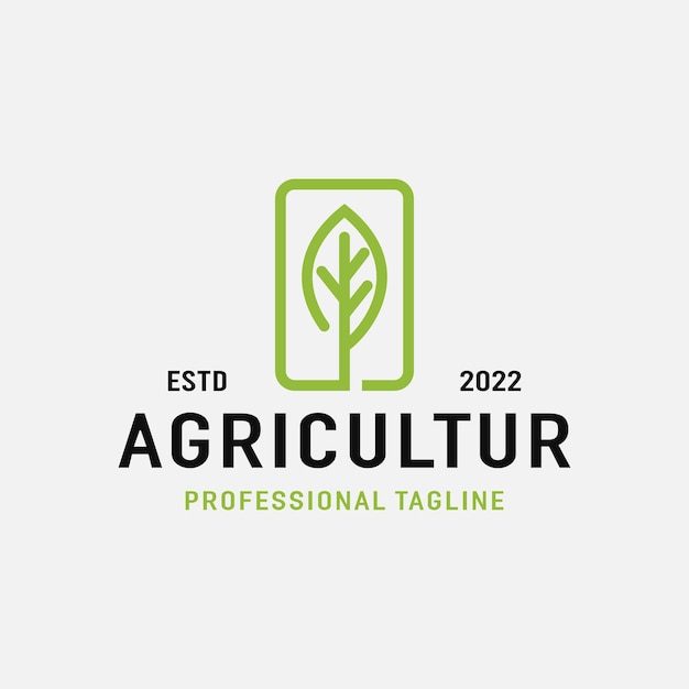 Modello di logo foglia di agricoltura