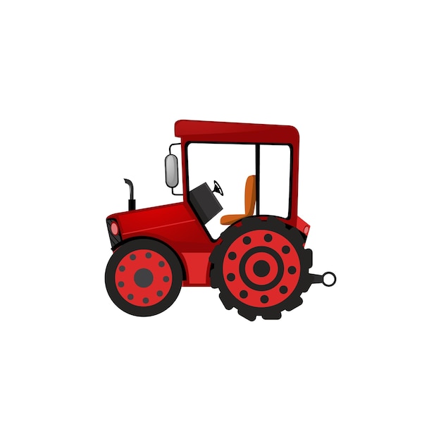 Сельскохозяйственный сельскохозяйственный транспорт Тракторы Мультфильм Векторная иллюстрация Дизайн 3D Иллюстрация Транспортное средство
