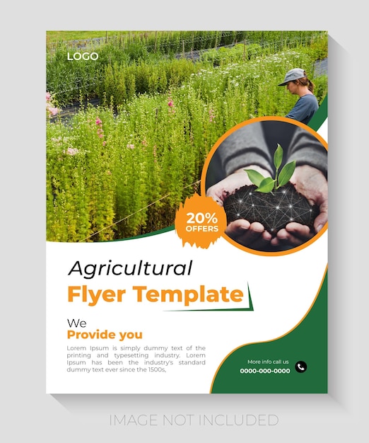 Agricultural farming service flyer design template